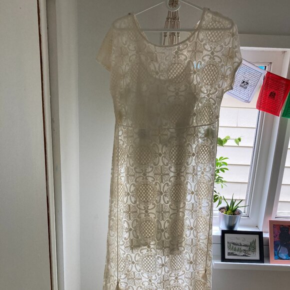 Lacy floor length Anthropologie dress - Picture 1 of 6
